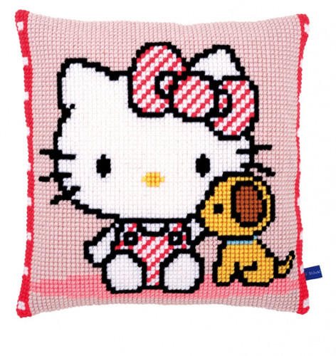 Hello Kitty With Dog Chunky Cross Stitch Kit By Vervaco