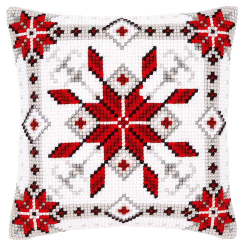 Snow Crystal I Cross Stitch Cushion Kit by Vervaco