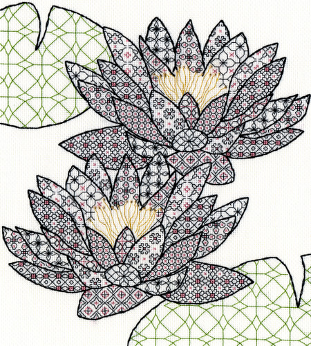 Blackwork Water Lily By Bothy Threads