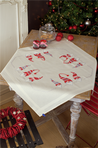 Christmas Elves Embroidery: Tablecloth Kit By Vervaco