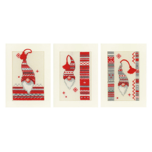 Counted Cross Stitch: Greeting Cards: Christmas Elf (Set of 3) By Vervaco