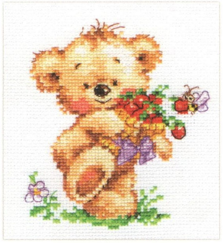 Sweet tooth Teddy Bear Cross Stitch Kit by Alisa