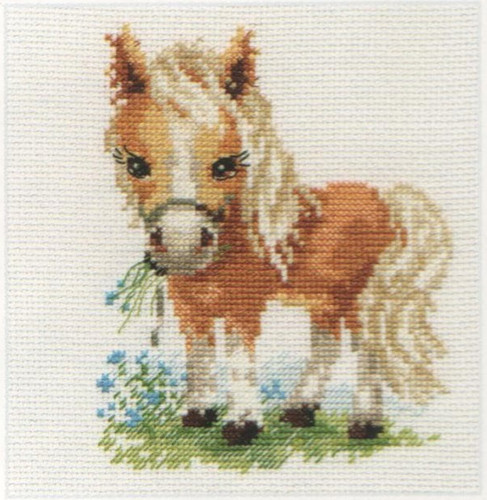 White mane Horse Cross Stitch Kit by Alisa