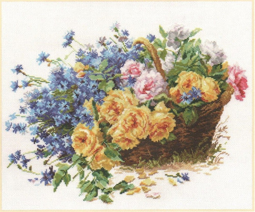 Roses and Cornflowers Cross Stitch Kit by Alisa