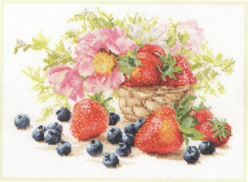 Strawberries Cross Stitch Kit by Alisa