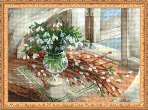 Willows and Snowdrops Cross Stitch Kit By Riolis