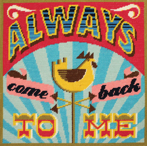 "Always come back to me" Tapestry Cushion Kit Front By DMC