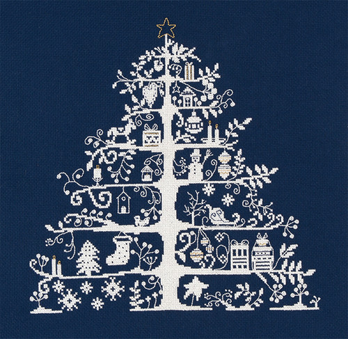 Christmas Tree Blue Cross Stitch Kit By DMC