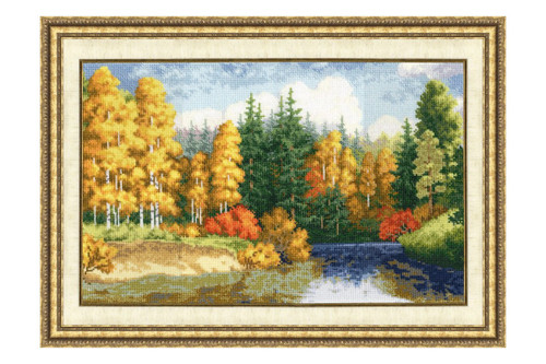 Golden Autumn Cross Stitch Kit by Golden Fleece