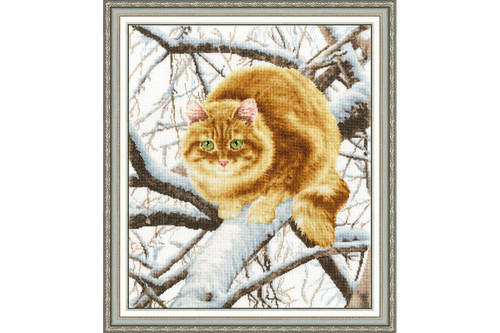 Red-headed Cat Cross Stitch Kit by Golden Fleece