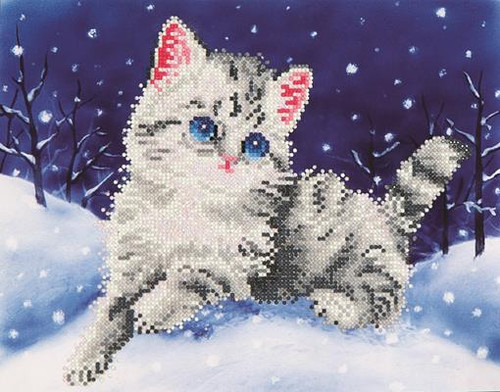 Kitten in the Snow Craft Kit By Diamond Dotz