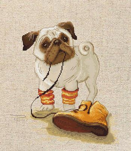 Pug Cross Stitch Kit By Luca S