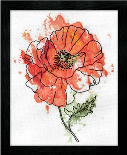 Peach Floral Cross Stitch Kit By Design Works