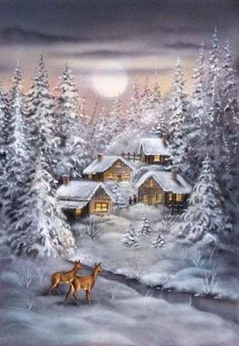 Winter village Canvas By Grafitec