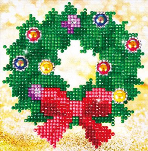 Christmas Wreath Picture Craft Kit By Diamond Dotz