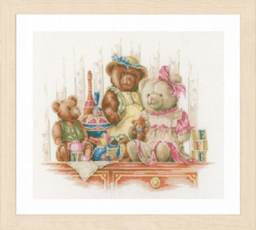 Bears and Toys Cross Stitch Kit by Lanarte