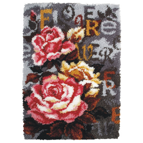 Latch Hook Rug Kit: Roses By Orchidea