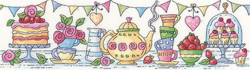 Afternoon Tea Cross Stitch Kit by Heritage Crafts