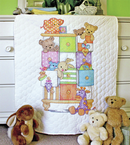 Stamped Cross Stitch: Quilt: Baby Drawers By Dimensions