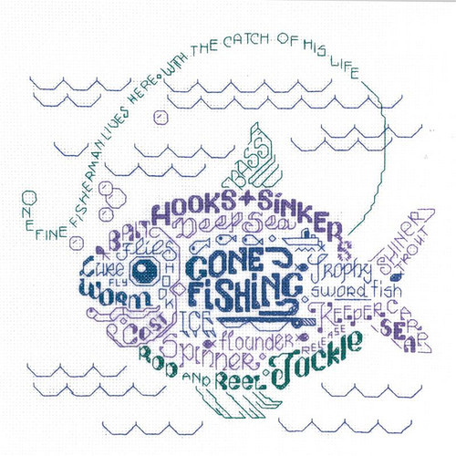 Lets Go fishing Cross stitch CHART ONLY by Ursula Michael