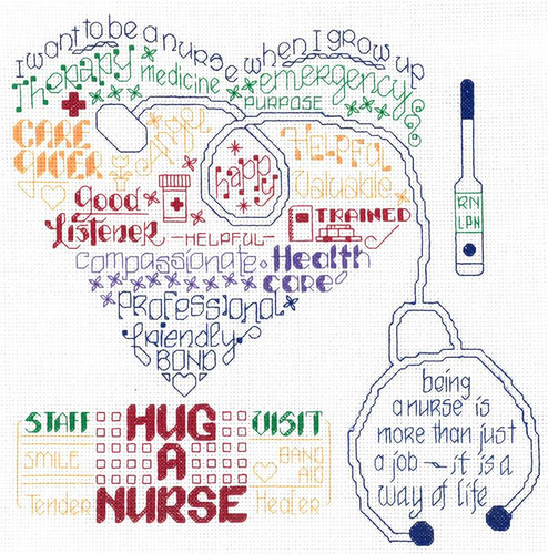 Lets Hug a Nurse Cross Stitch Chart
