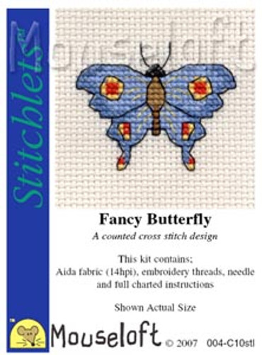 Fancy Butterfly Cross Stitch Kit by Mouse Loft