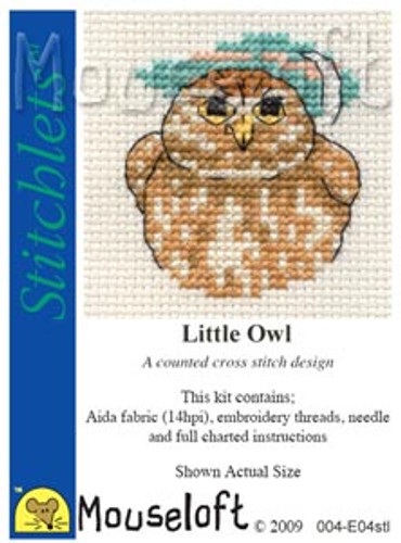 Little Owl Cross Stitch Kit by Mouse Loft