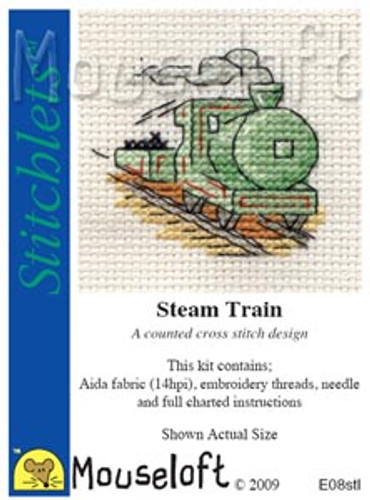 Steam Train Cross Stitch Kit by Mouse Loft