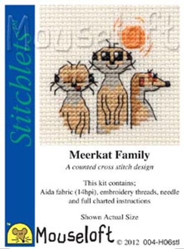 Meerkat Family Cross Stitch Kit by Mouse Loft