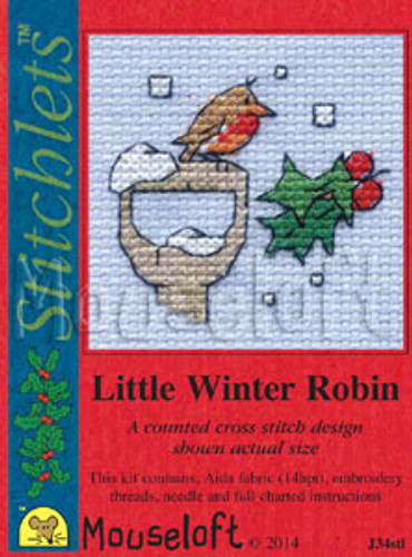 Little Winter Robin Cross Stitch Kit by Mouse Loft