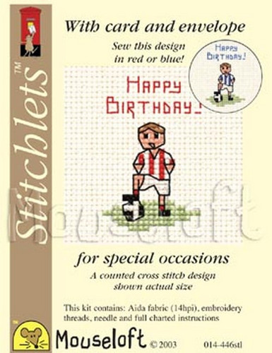 Little Footballer Cross Stitch Kit by Mouse Loft