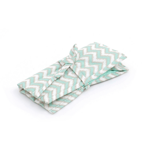 Scribble Chevron:Mint&Gld Crochet Hook Roll (Filled Rose Gold Hooks) By Hobby Gift