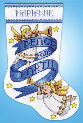 Peace on Earth Stocking Cross Stitch Kit By Design Works