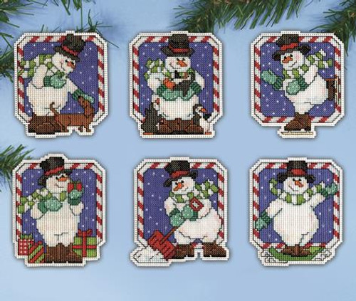 Candy Cane Snowmen Cross Stitch Kit By Design Works