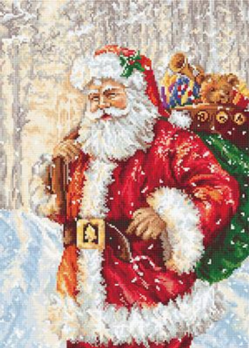 Santa in the Snow Cross Stitch Kit By Luca S