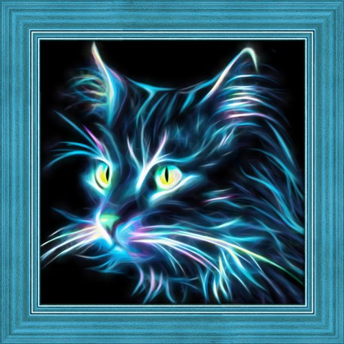 Neon Cat Diamond Painting Kit