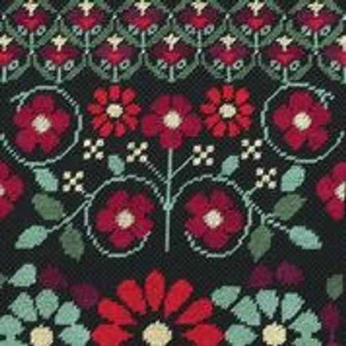 Red Geo Flower Half Cross Stitch Kit by DMC