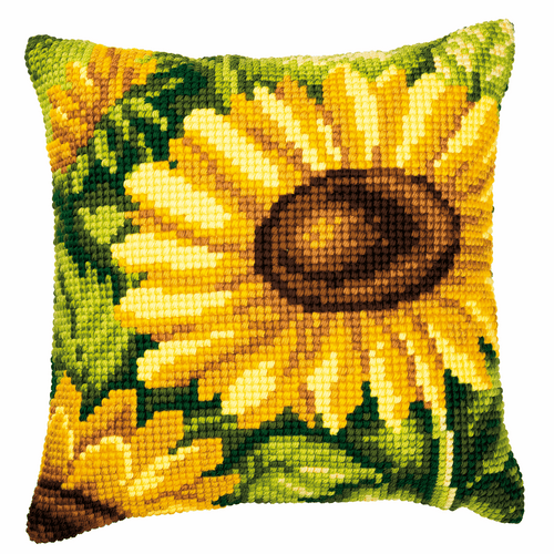 Chunky Cross Stitch Kit: Cushion: Sunflowers By Vervaco