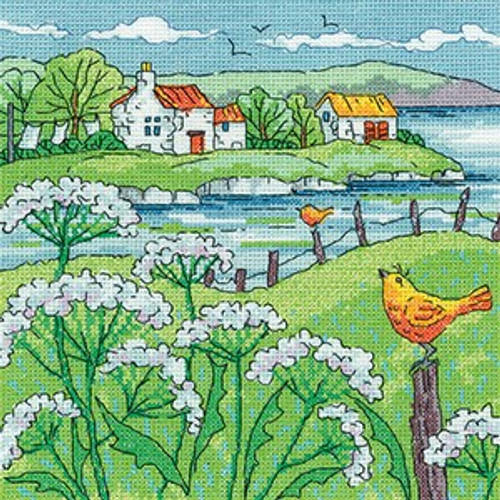 Cow Parsley Shore Cross Stitch Kit By Heritage