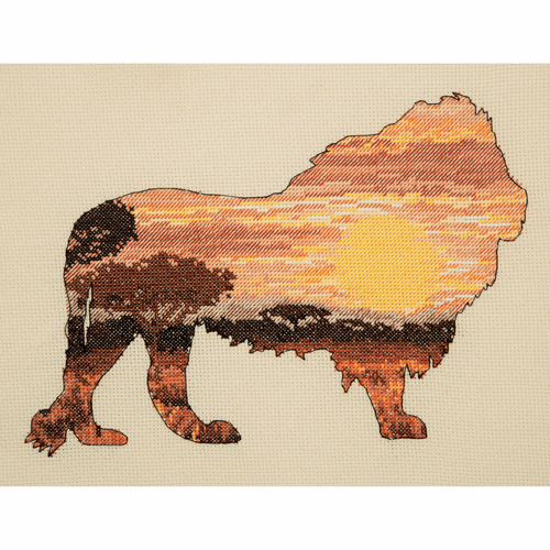 Lion Silhouette Cross Stitch Kit by Maia