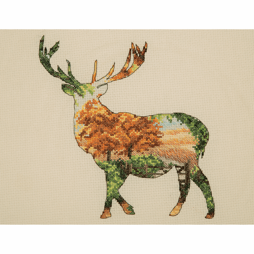 Stag Silhouette cross stitch Kit by Maia