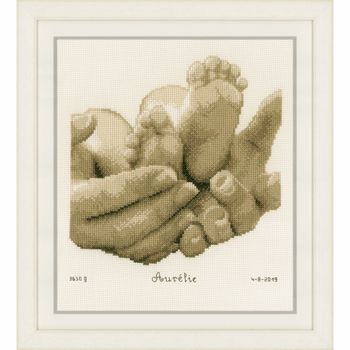 Counted Cross Stitch Kit: Baby Feet by Vervaco