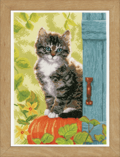 Counted Cross Stitch Kit: Cat & Pumpkin By Vervaco