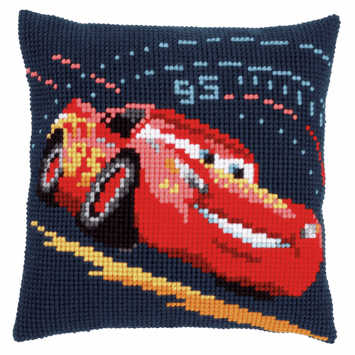 Cross Stitch Kit: Cushion: Disney: Cars - Lightning McQueen By Vervaco
