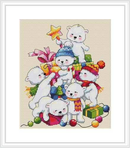 Christmas Bears Cross Stitch Kit By Merejka