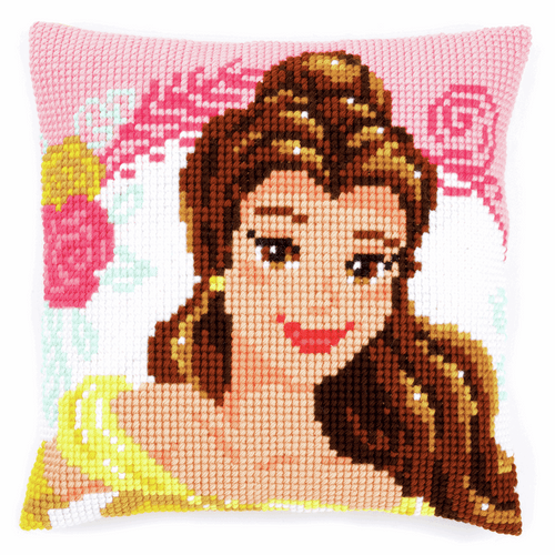 Cross Stitch Kit: Cushion: Disney: Beauty and the Beast - Enchanted Beauty By Vervaco