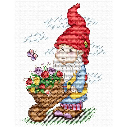 Dwarf in Red Hat Cross Stitch Kit by MP Studia