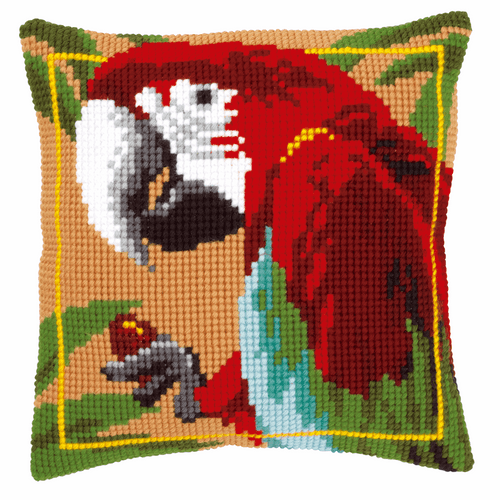 Cross Stitch Kit: Cushion: Red Macaw