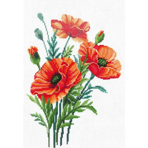 Poppy Flowers Cross Stitch Kit By Andriana