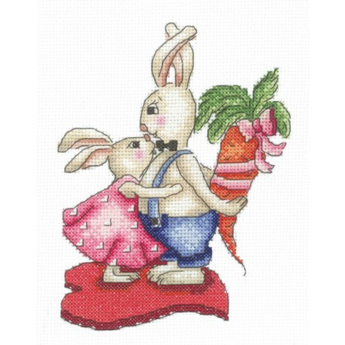 Bunnies Love and Carrots Cross Stitch Kit By Andriana